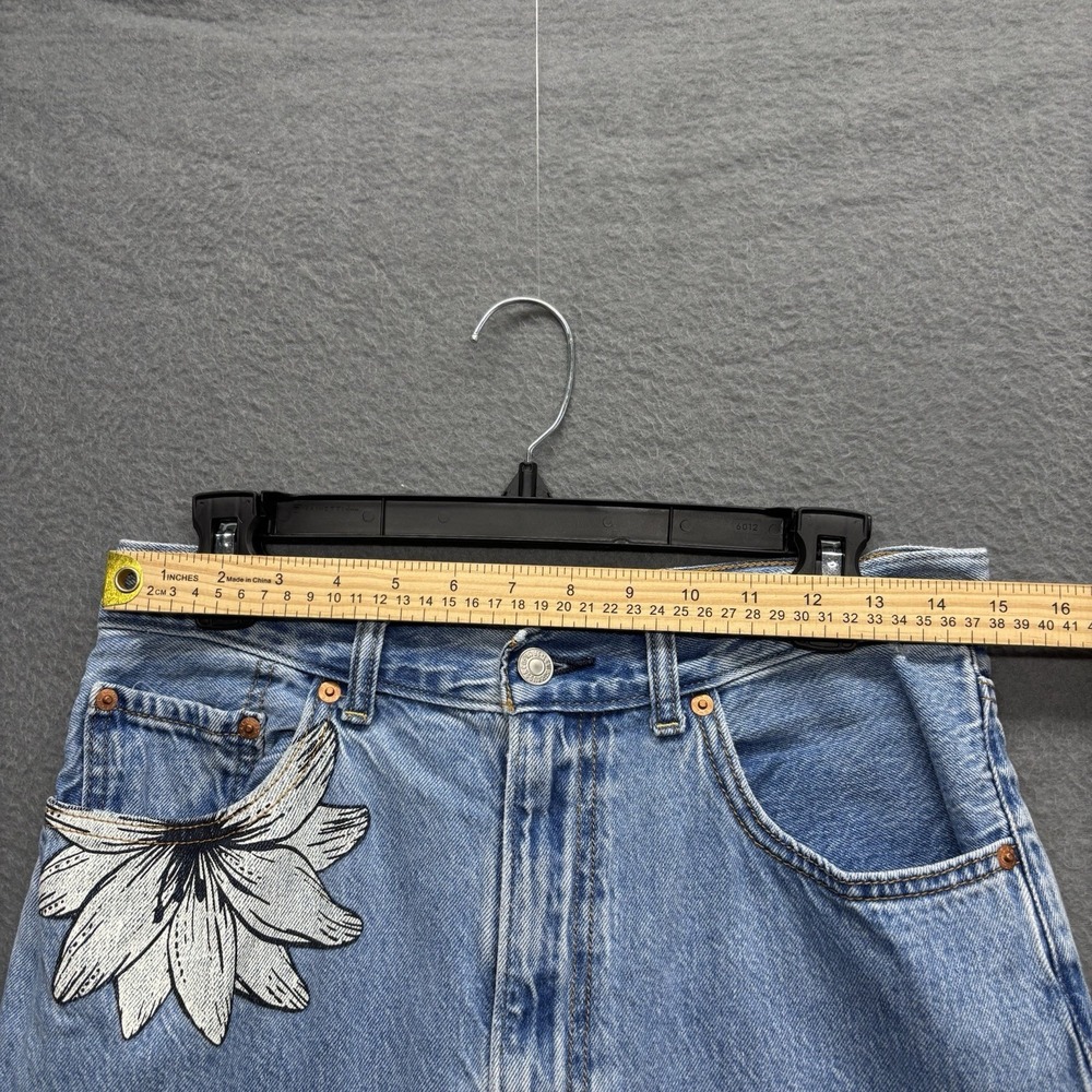 Levi's X FARM Rio High Rise Loose Jeans Women's 30x29 Blue Floral Tropical - Picture 5 of 13